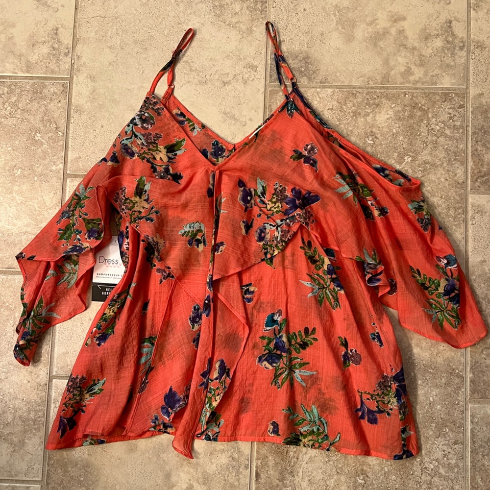 Brand new open shoulder floral blouse